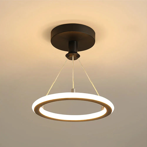 lustre led créatif nordique cercle rond éclairage restaurant