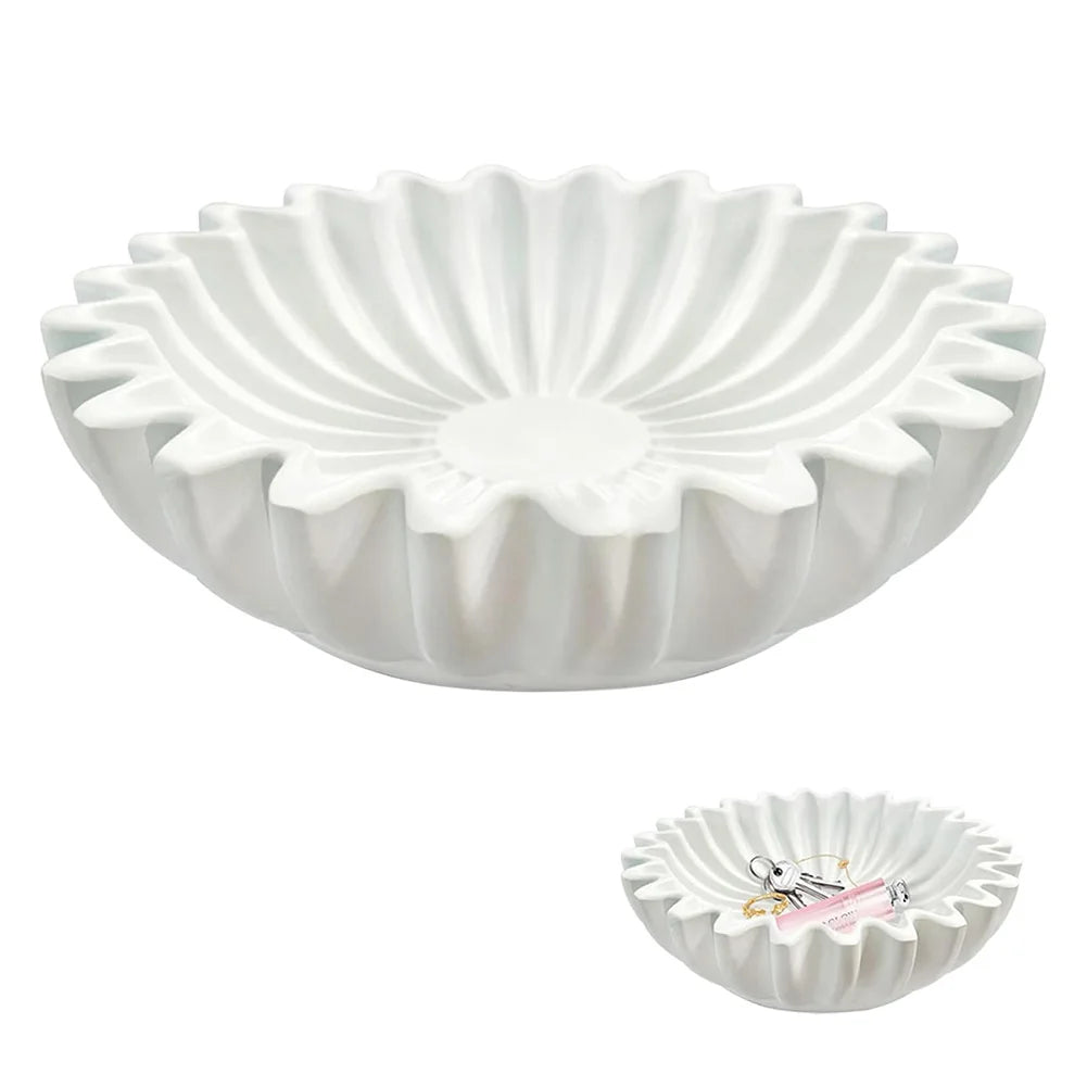 Bol decoratif osier cannele volant pour salon