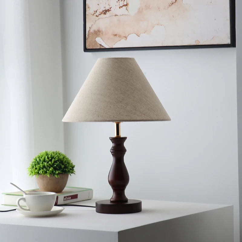 lampe à poser médiévale en bois massif style rétro créatif et chaleureux - vue 4 sur 6