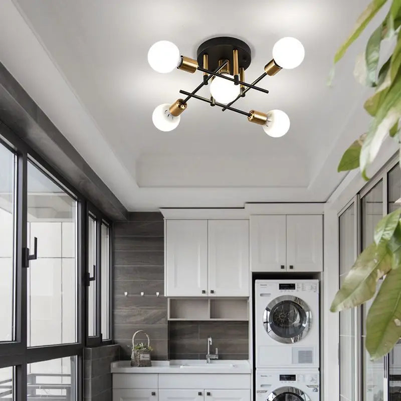 Plafonnier nordique branches multi tête design moderne - vue 7 sur 12