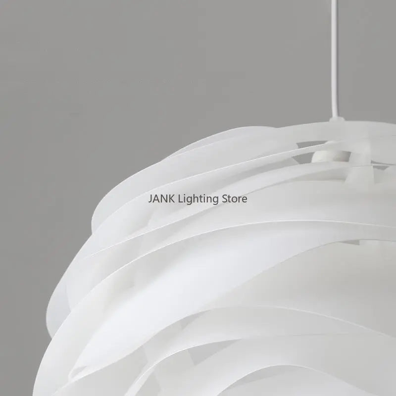 lustre design danois romantique acrylique pétale éclairage white rose - vue 7 sur 8