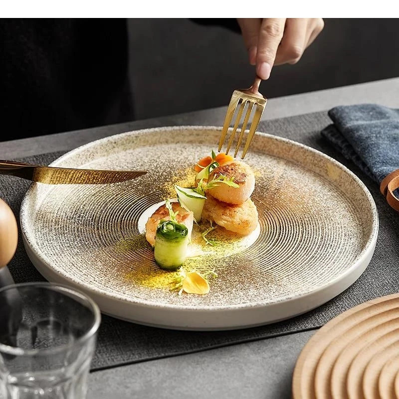 assiette steak ceramique style nordique restaurant elegante cuisine - vue 3 sur 7
