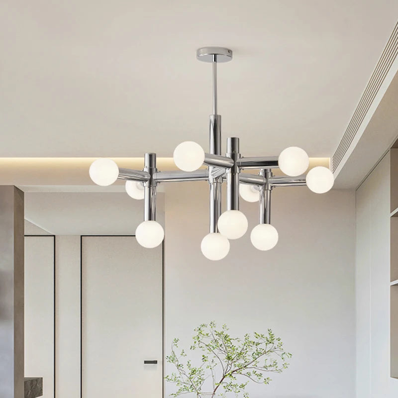 lustre en métal chrome style designer art décor