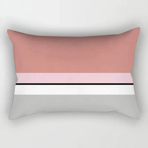 housse de coussin géométrique nordique jaune et rouge 30 x 50 cm