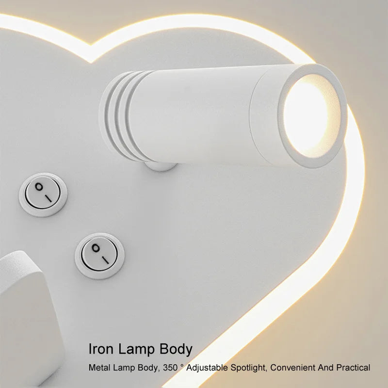 lampe de lit led multifonction avec chargeur sans fil usb