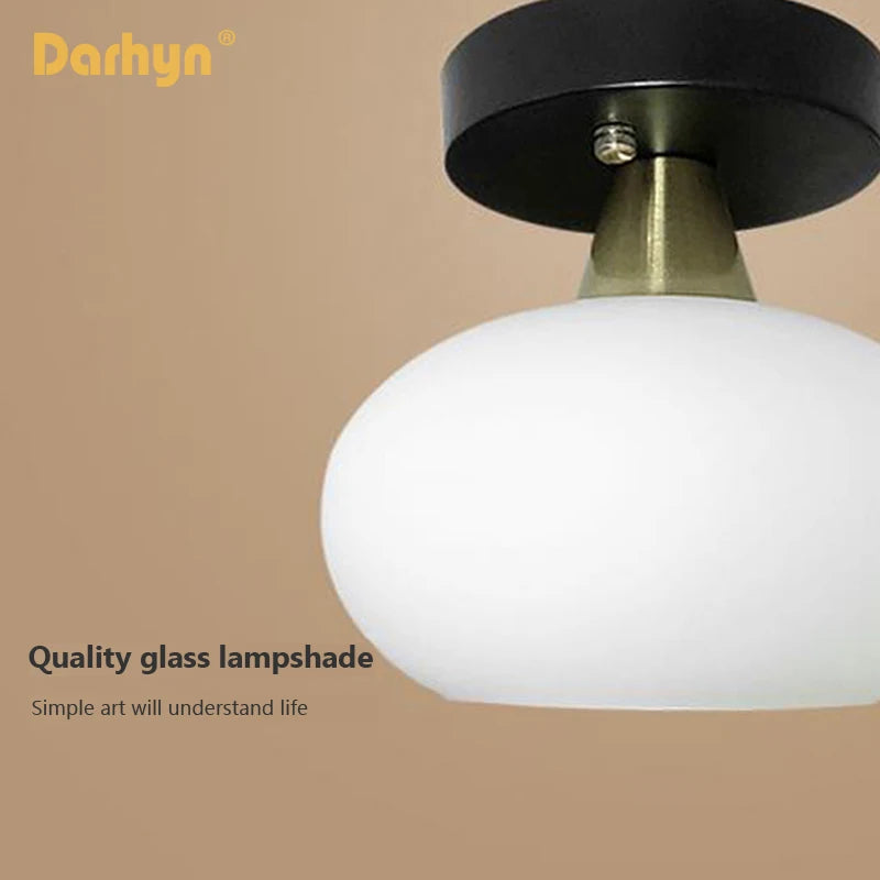 Lampe plafonnier créatif rond verre - vue 7 sur 10