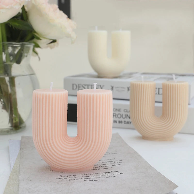 bougies parfumées géométriques en forme de u pour décoration intérieure - vue 4 sur 22