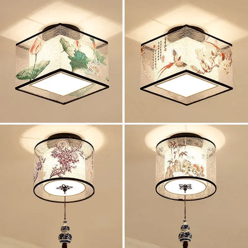plafonnier style chinois pour hôtel villa hall d'entrée et balcon