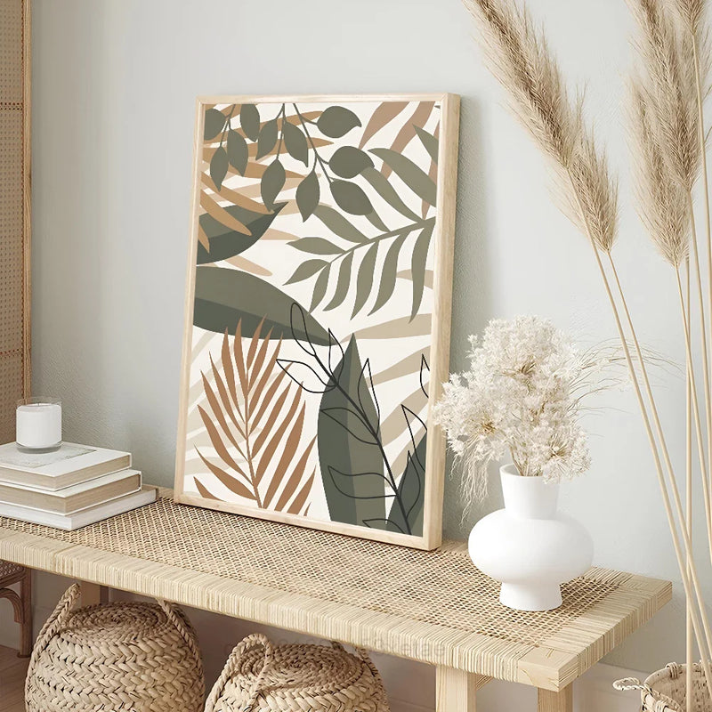 affiche artistique feuilles de palmier pour décoration intérieure