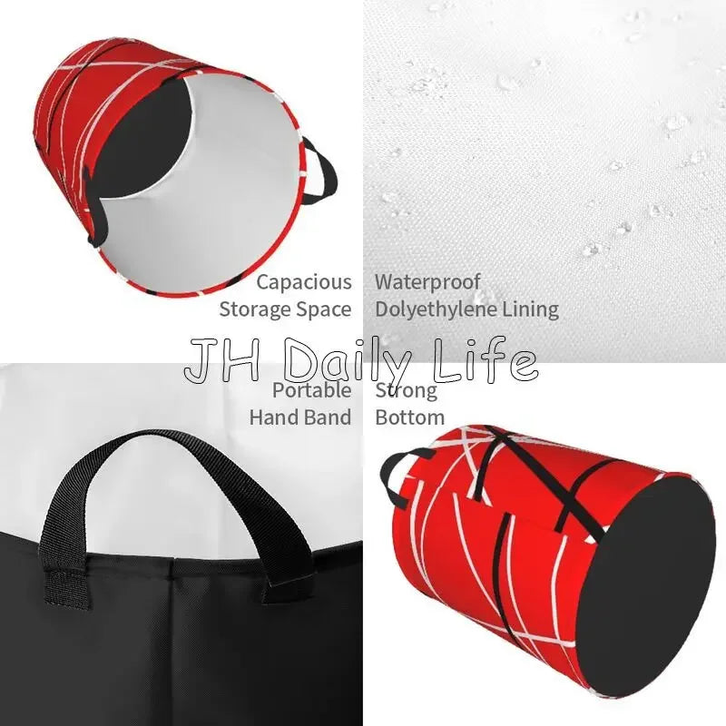 panier à linge circulaire étanche grand rangement pliable pour vêtements - vue 5 sur 8