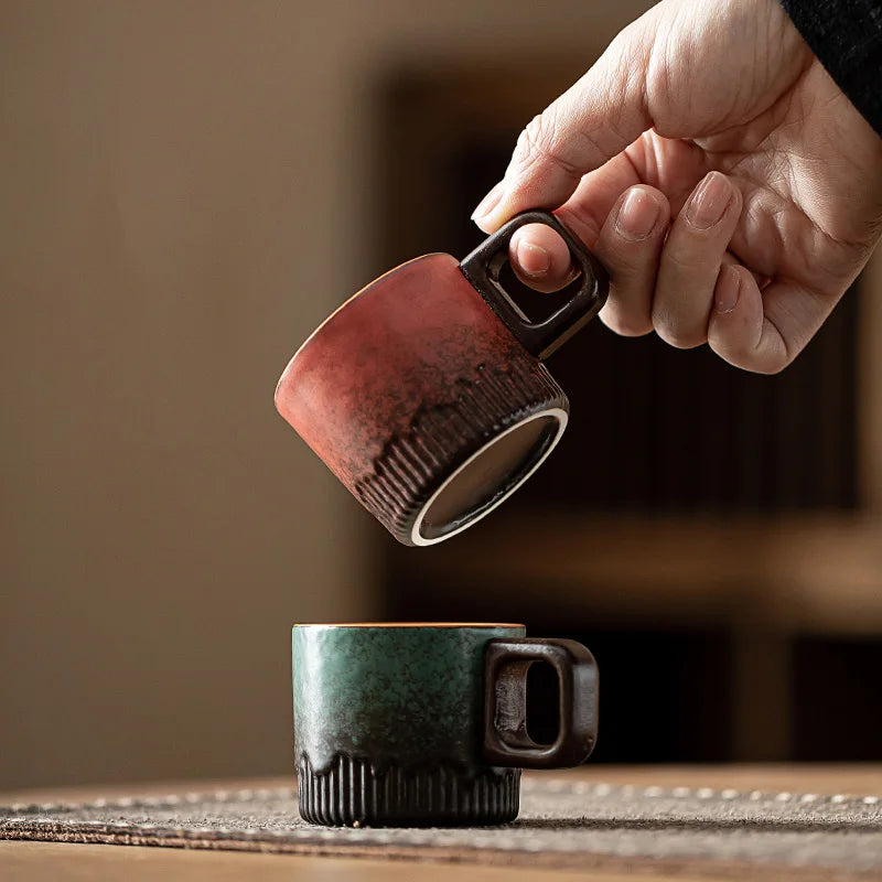 Tasse thé céramique dégradé mini anse style minimaliste