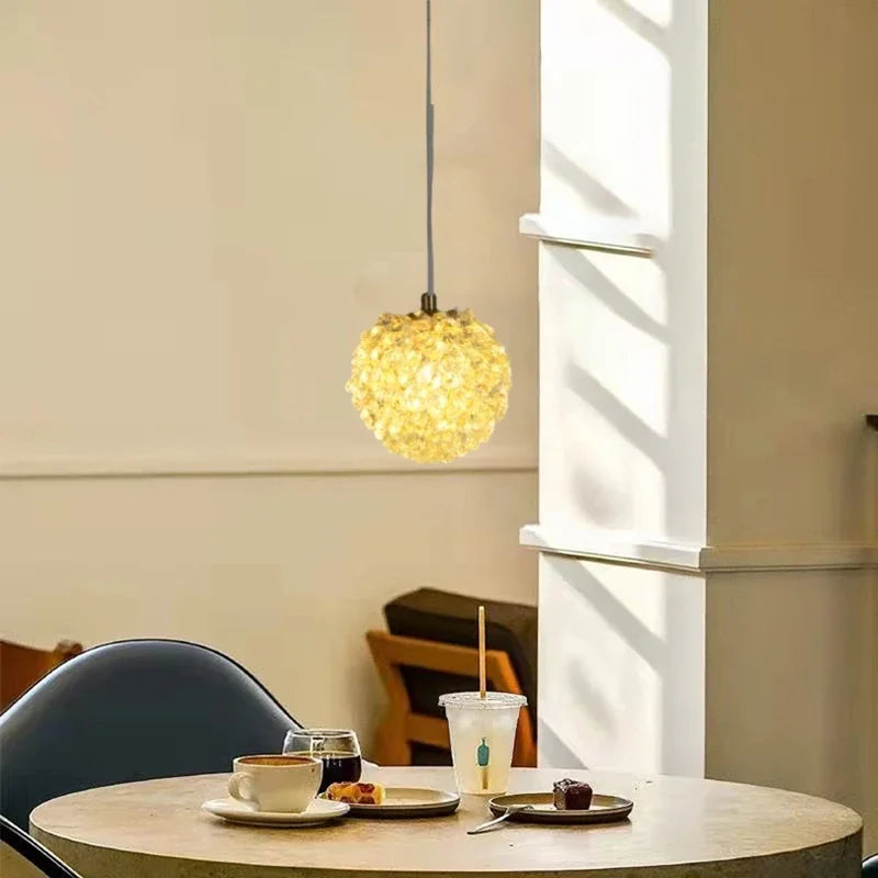 lustre boule de cristal design artistique de luxe moderne - vue 5 sur 6