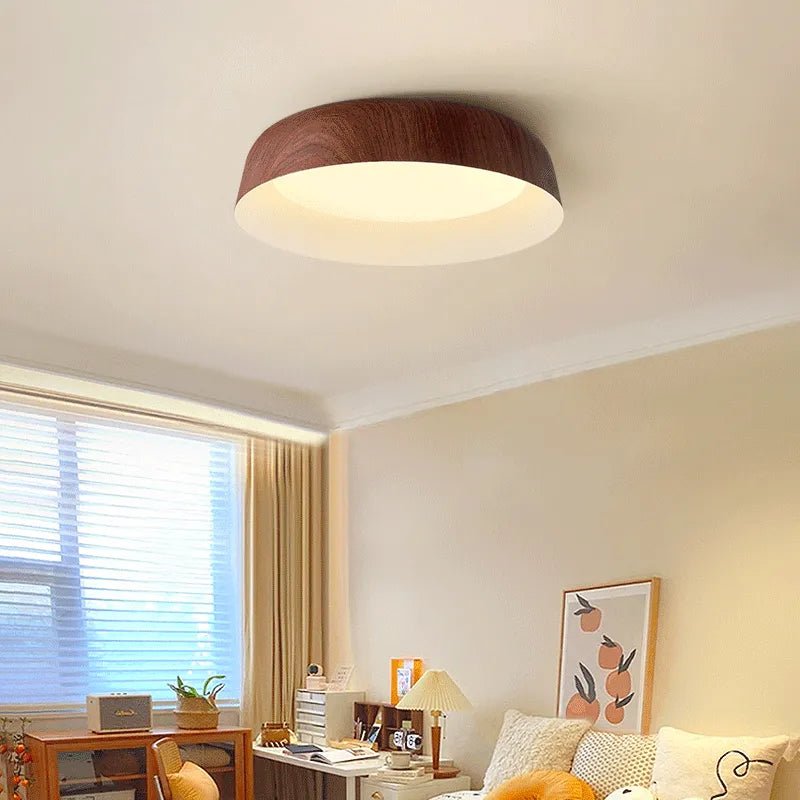 Lustre bois Salon moderne Rondin Japonais Nordique