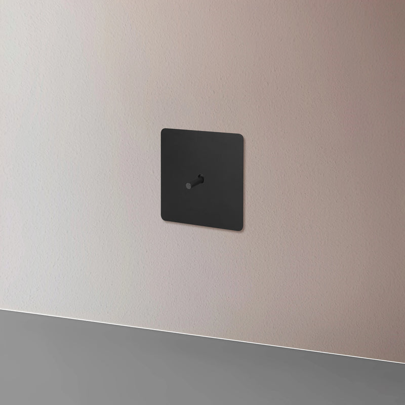 Interrupteur simple 1 voie en acier noir mat