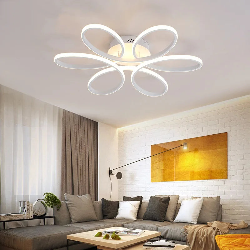 Plafonnier Led à fleurs de luxe moderne - vue 6 sur 6