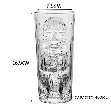 Mug tiki en verre transparent style tropical bar