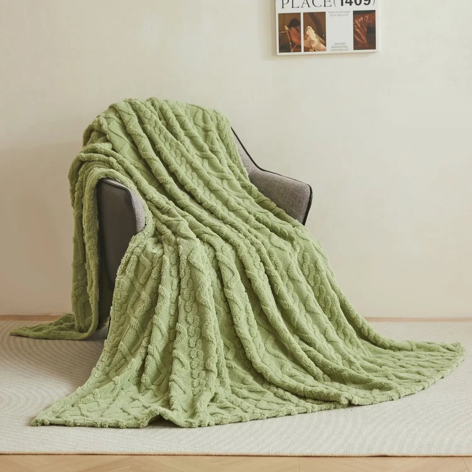 plaid polaire corail doux chaud pour canapé lit - vue 7 sur 7