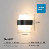 Lumières extérieures haut et bas applique IP65 étanche porche lumière jardin cour décoration 85-265V appliques murales en plein air