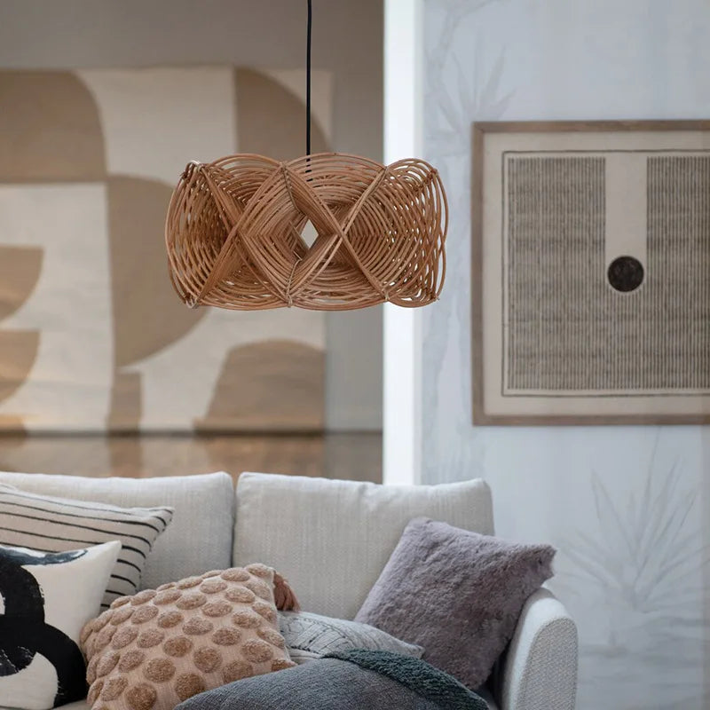 Lampe créative en rotin minimaliste faite à la main