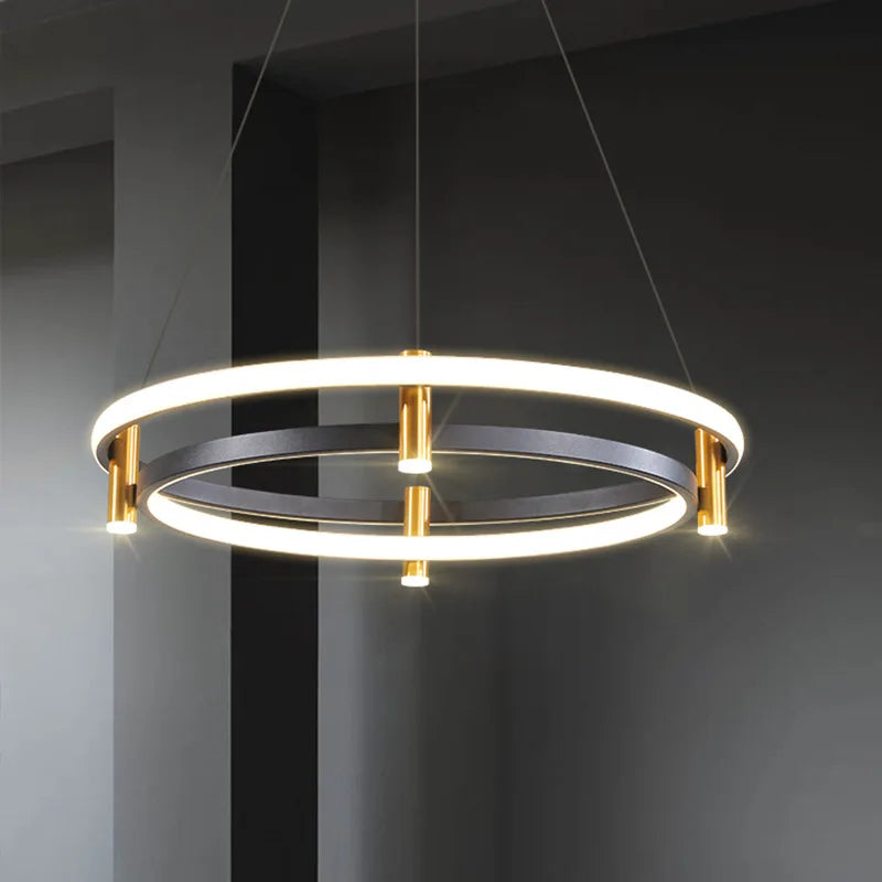 lustre led nordique anneau suspension lumière décorative