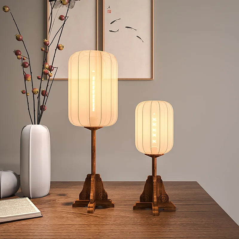 lampadaire style vintage en bois et cuivre pour hôtel et restaurant - vue 4 sur 9