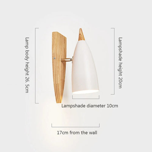 Applique moderne bois nordique LED chambre couloir éclairage