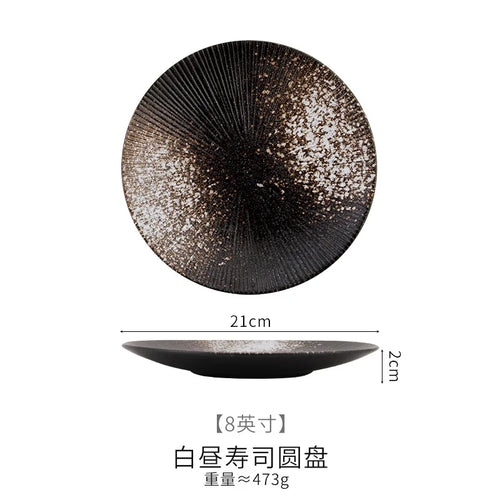 Assiette céramique style japonais rétro plat pâtes