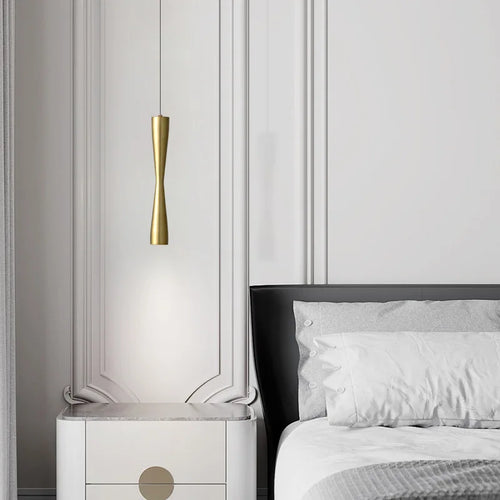 lampe led suspendue design moderne cordon cuivre réglable 3 modifiables