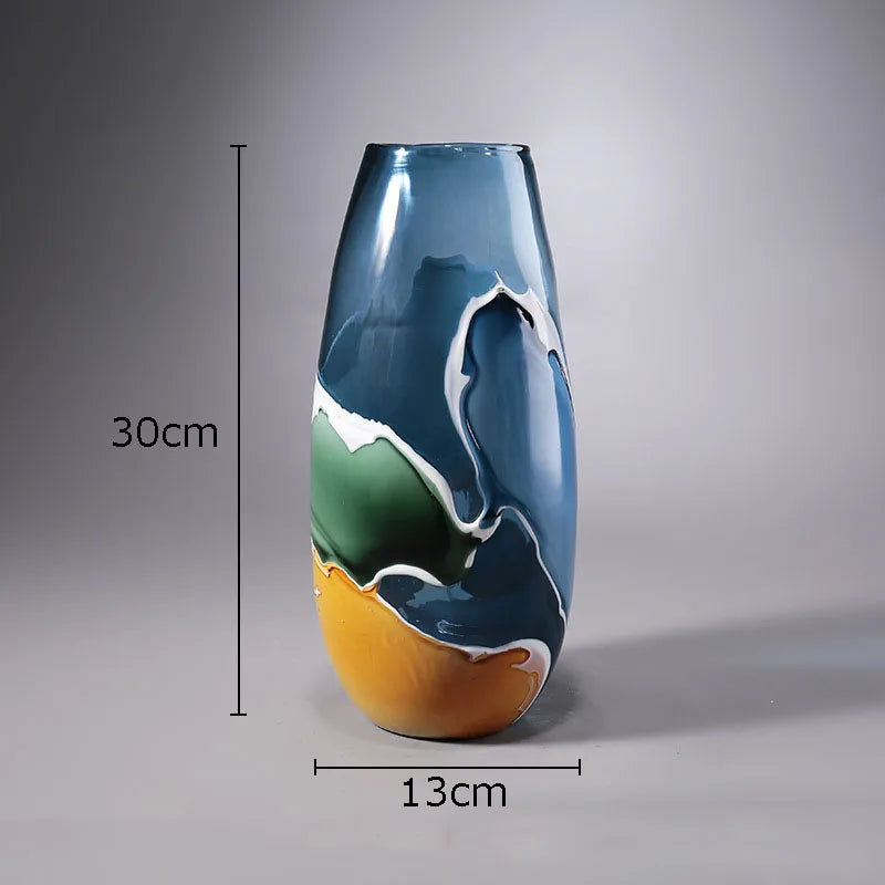 vase en verre ondulé pour décoration florale moderne - vue 8 sur 11