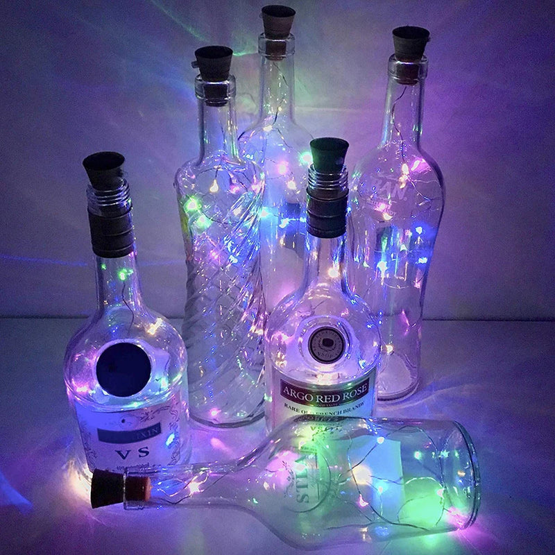 guirlande lumineuse solaire en cuivre pour bouteilles décoratives