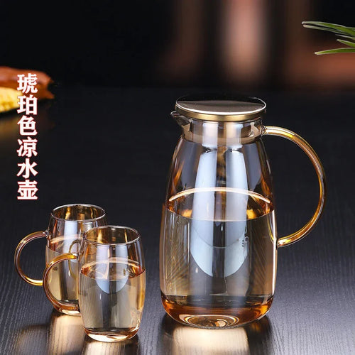 Bouteille carafe verre borosilicate motif fleurs style moderne
