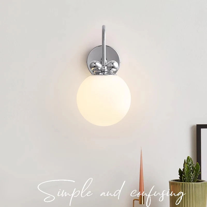 applique murale bauhaus bowknot verre led chrome blanc