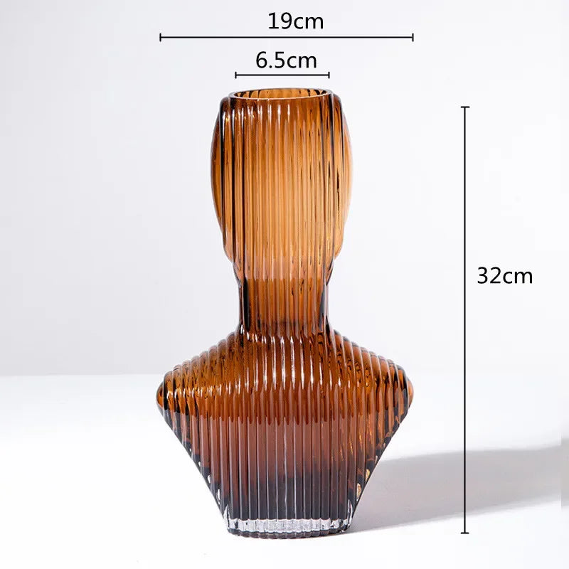 sculpture en verre abstraite avec rayures décoratives pour décoration intérieure - vue 14 sur 15