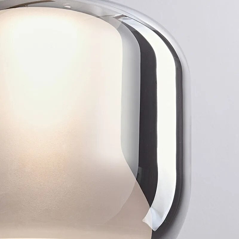 Suspension LED moderne en verre gris fumé à trois têtes - vue 6 sur 11