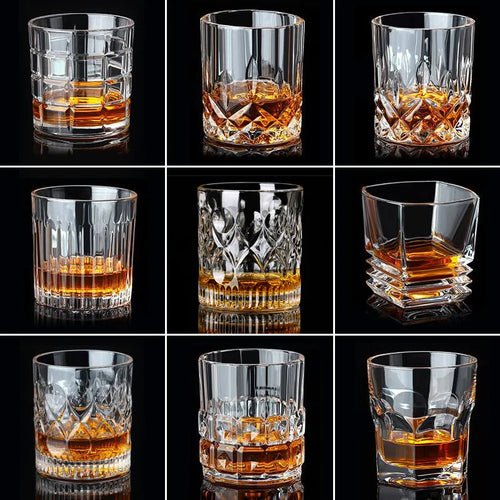 Verres cristal ciselé élégants pour whisky bière vin