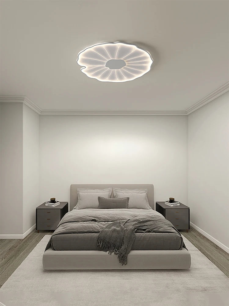 plafonnier led créatif en forme de feuille de lotus décoratif - vue 5 sur 18