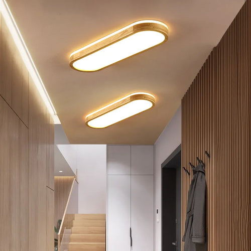 Lustre LED au Design nordique moderne en bois