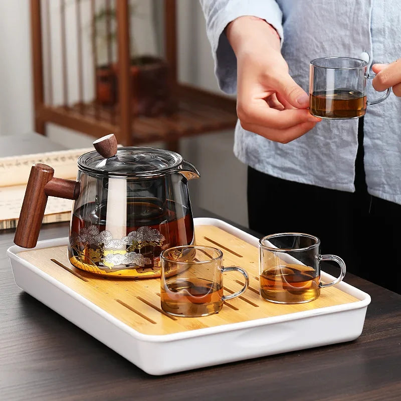 Théière japonaise en verre résistant chaleur style gaiwan - vue 4 sur 6