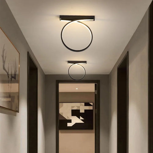 plafonnier moderne décor lumière ronde entrée
