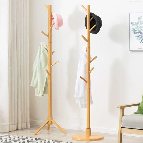 porte-vêtements suspendu en bois pour rangement pratique