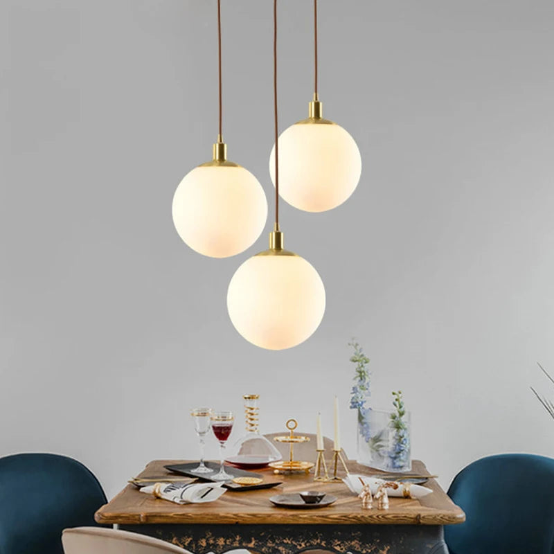 suspension en laiton moderne minimaliste orbe lumineux