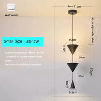 Suspension de chevet de chambre à coucher moderne simple conception de cône blanc noir LED lustre suspendu lumière pour salon intérieur barre 220V