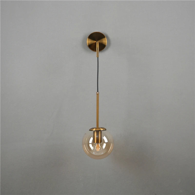 applique murale led vintage post-moderne boule de verre nordique