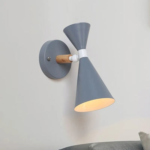 Applique murale de chevet LED nordique en bois