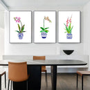 aquarelle vase à fleurs art mural moderne imprimé décoratif