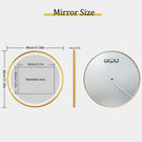 miroir rond éclairé avec cadre doré et fonction mémoire