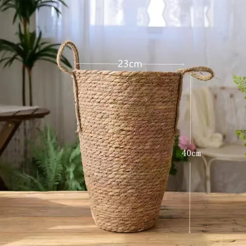 grand panier en osier pour jardin rangement et décoration
