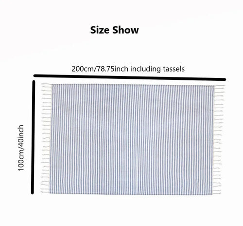 serviette de plage turque grande taille rayures pompons