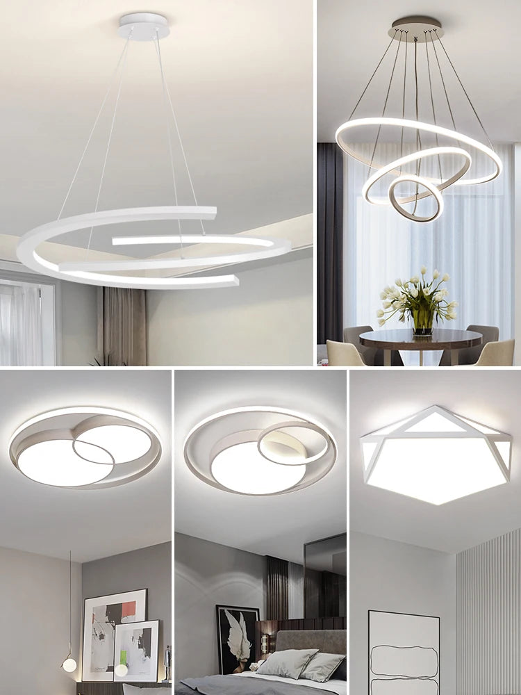 suspension led moderne minimaliste anneau créatif nordique