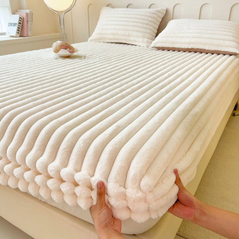 housse de matelas en velours chaud pour hiver doux et épais